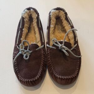 UGG Chocolate Suede Moccasin Loafers